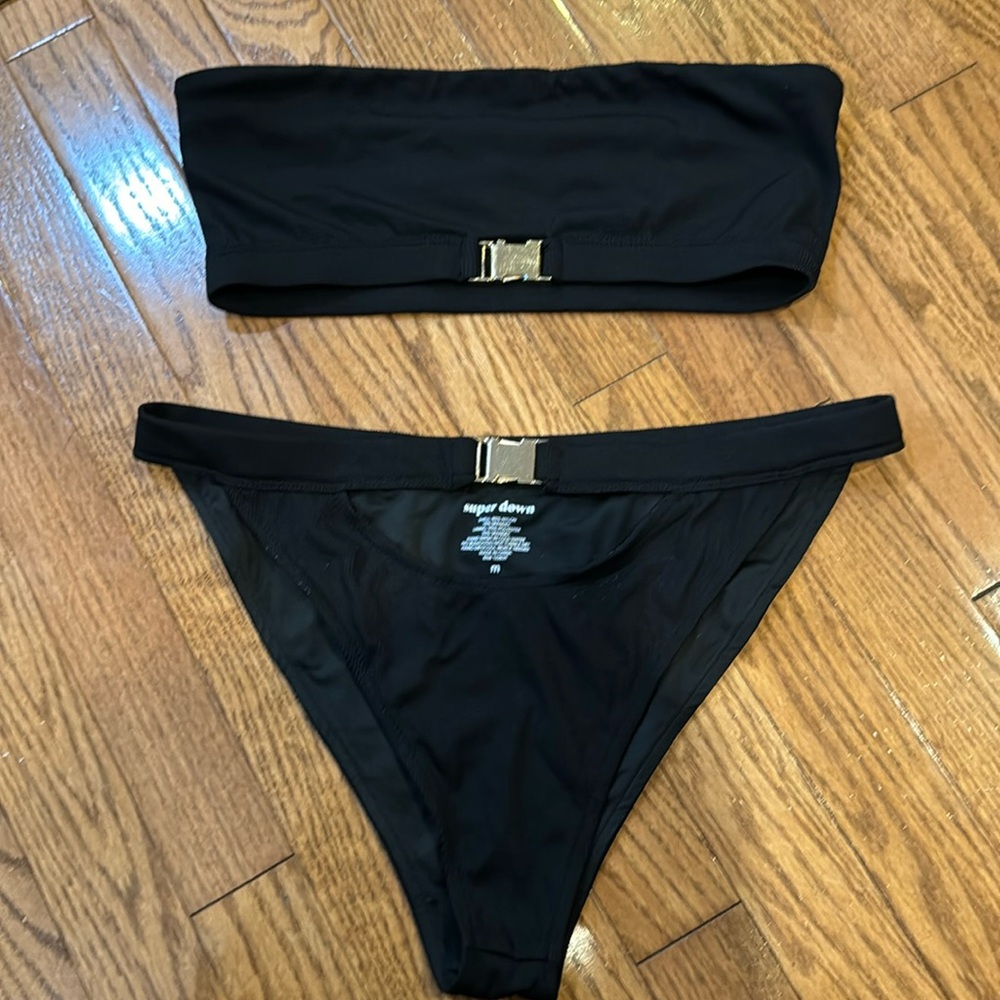 Revolve SUPERDOWN Black Bikini Swimsuit